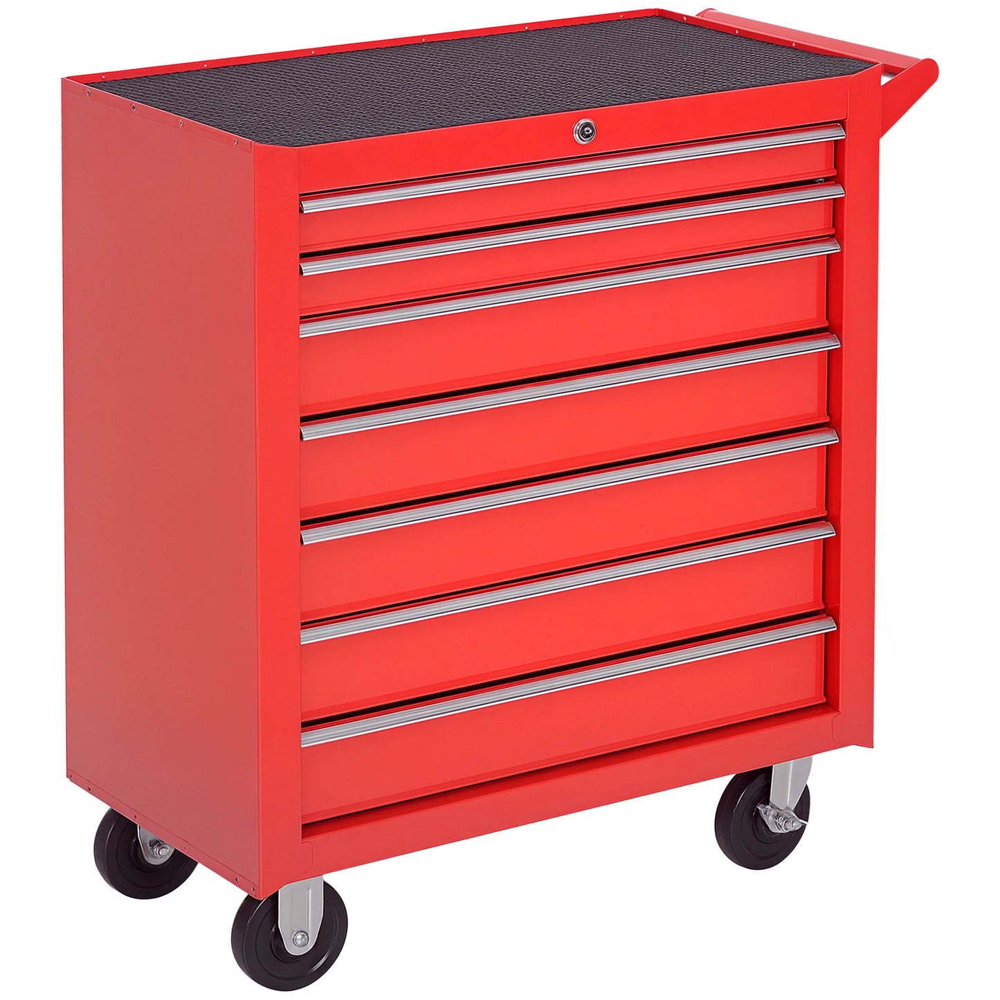 Gereedschapswagen – Werkplaatswagen – Toolcart – Opbergwagen – Karretje – Rood – 7 Laden Met Slot – Stalen Constructie 69x33x75 cm
