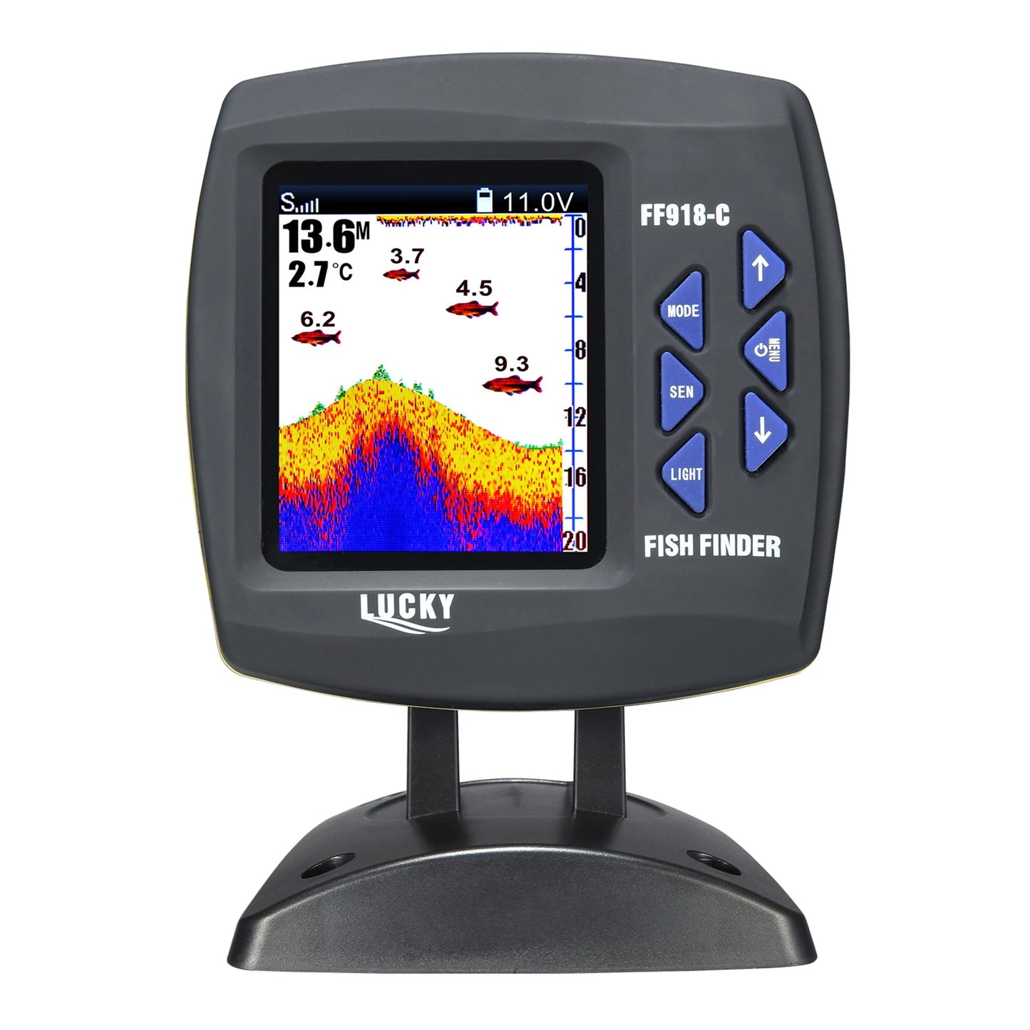 Portable Fish Finder Wireless Sonar Sensor Fishing Depth Finder Locator Fishfinder with Wired Transducer for Boat Kayak Fishing