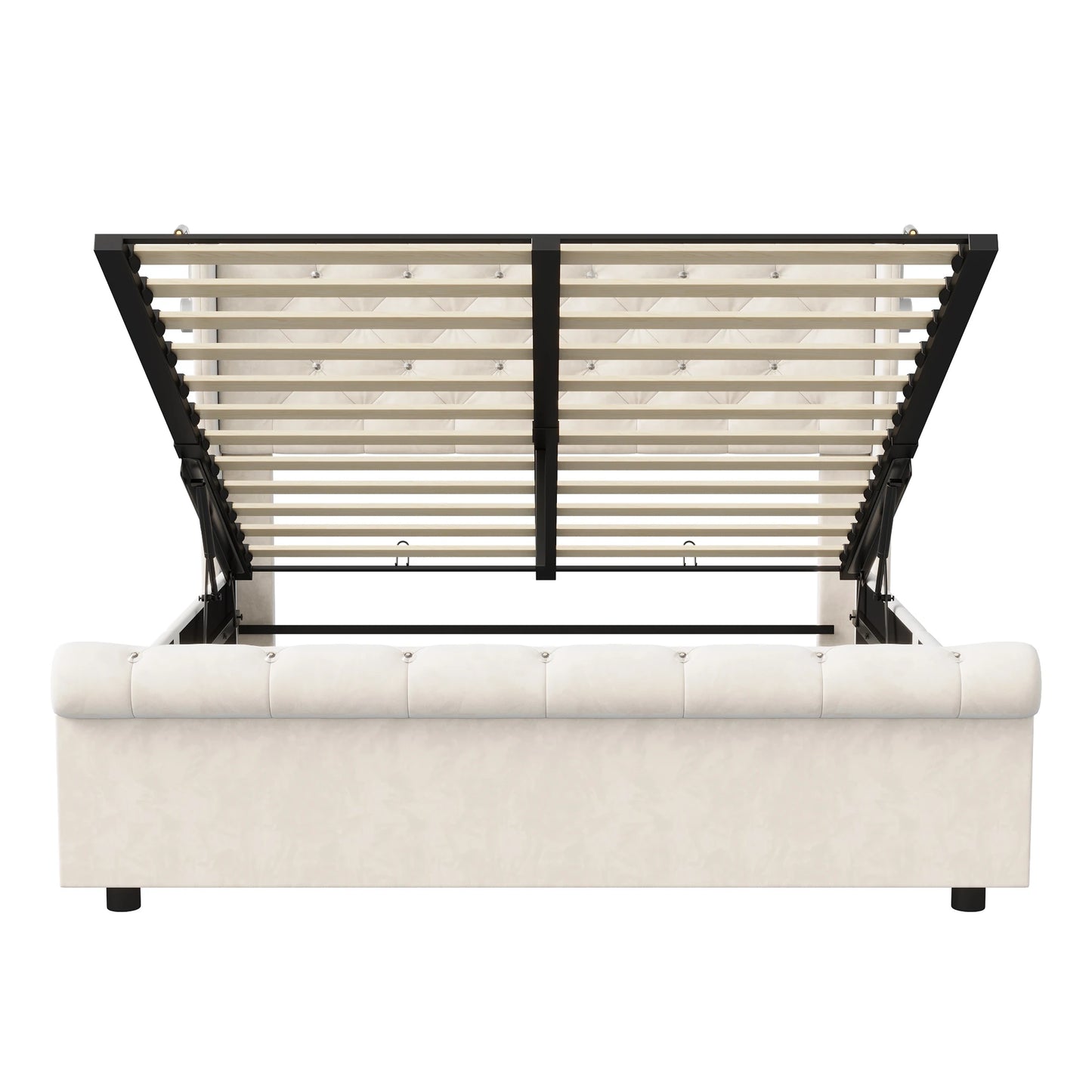 Bedframe – Opbergbed – Slapen Met Opbergruimte – Velvet Bed – Hydraulisch Systeem – USB-Poort – Houten Constructie