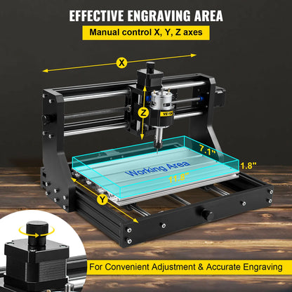 Laser graveermachine - Lasersnijmachine - Lasergraveren - Lasersnijmachine - 3018 PROM 15W Laser - met Lasermodule 3-assig - voor doe-het-zelf houtbewerking - QUORE