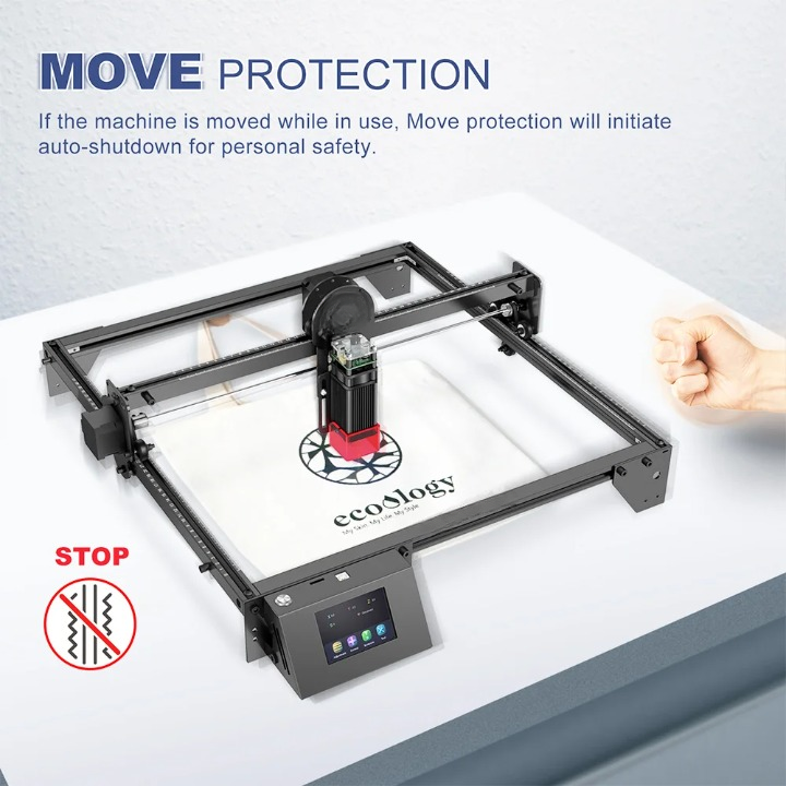 Lasergraveermachine - Graveermachine - Graveerder - Graveerapparaat - met 0.06 x 0.06mm Laserspot - Aanraakscherm - Offline Snijwerk - 32-bits Chipset - WiFi-verbinding - Werkgebied 400x400mm - 58.6 x 58.3 x 17.6 cm - Zwart