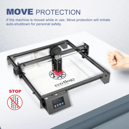Lasergraveermachine - Graveermachine - Graveerder - Graveerapparaat - met 0.06 x 0.06mm Laserspot - Aanraakscherm - Offline Snijwerk - 32-bits Chipset - WiFi-verbinding - Werkgebied 400x400mm - 58.6 x 58.3 x 17.6 cm - Zwart
