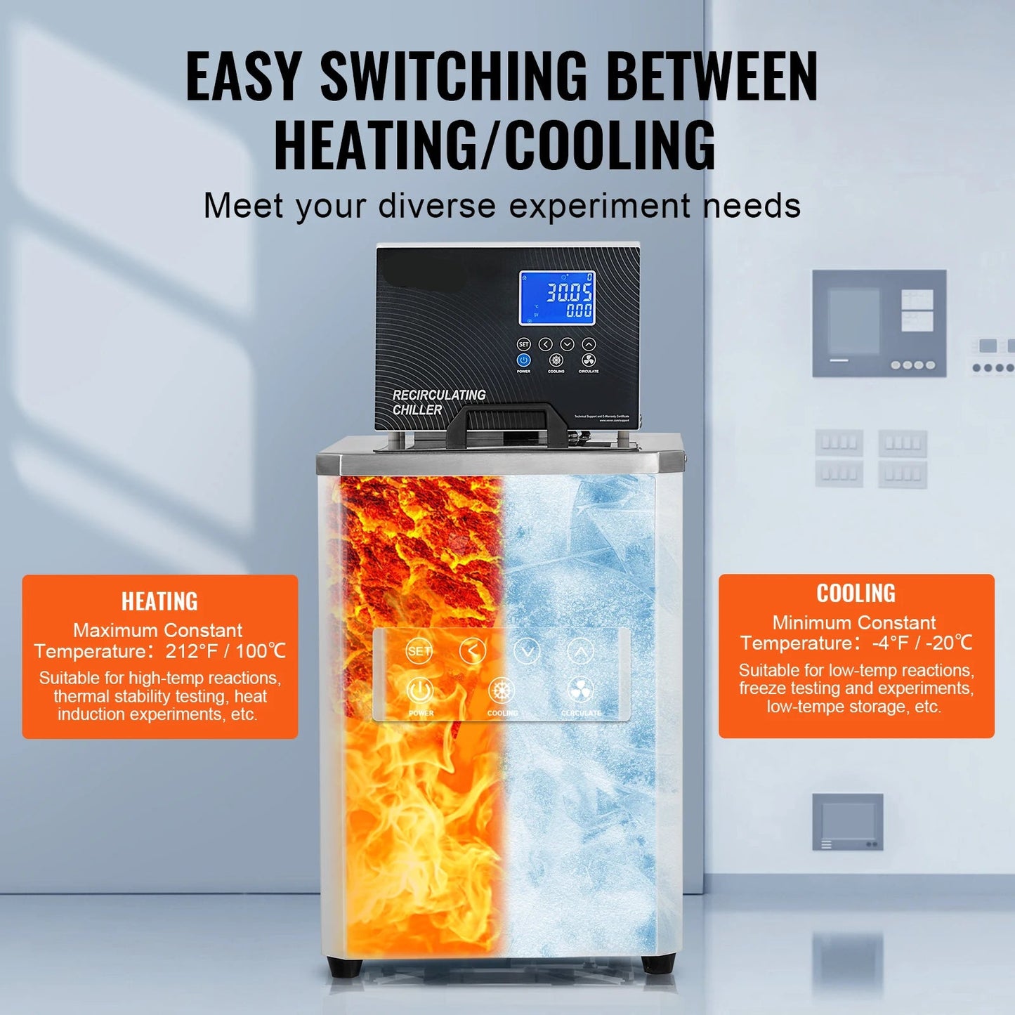 Laboratoriumkoeler – Temperatuurregelaar – Circulator – Koelapparaat – Verwarming – Precisie 0,01°C – RVS