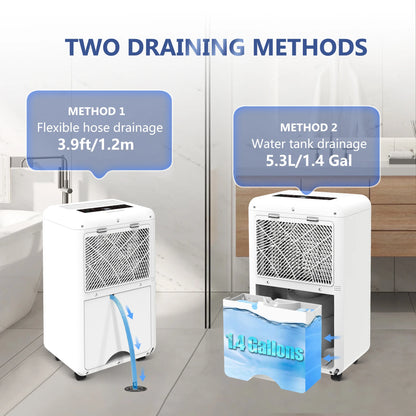 Luchtontvochtiger – Vochtbestrijder – Ontvochtiger – Air Dehumidifier – 25 Liter Per Dag – 5,5 Liter Tank – Stil Minder Dan 45 dB - QUORE