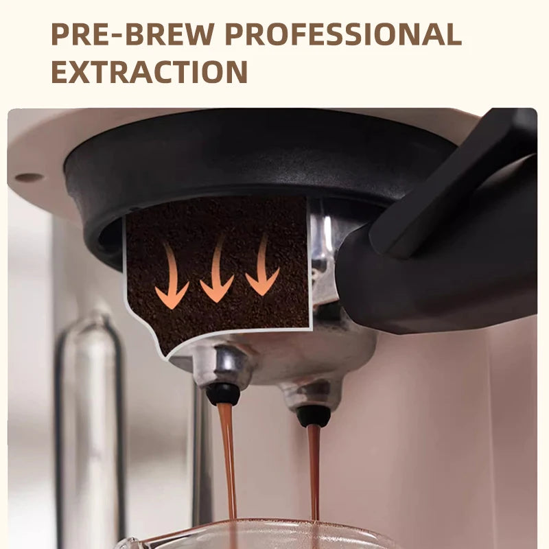 Espressomachine - Koffiemachine - Compact Koffiezetapparaat - 20 Bar - Semi-automatische - met Maalwerk -Melkschuimsysteem - Compact & Gebruiksvriendelijk - voor Espresso - Cappuccino en Latte