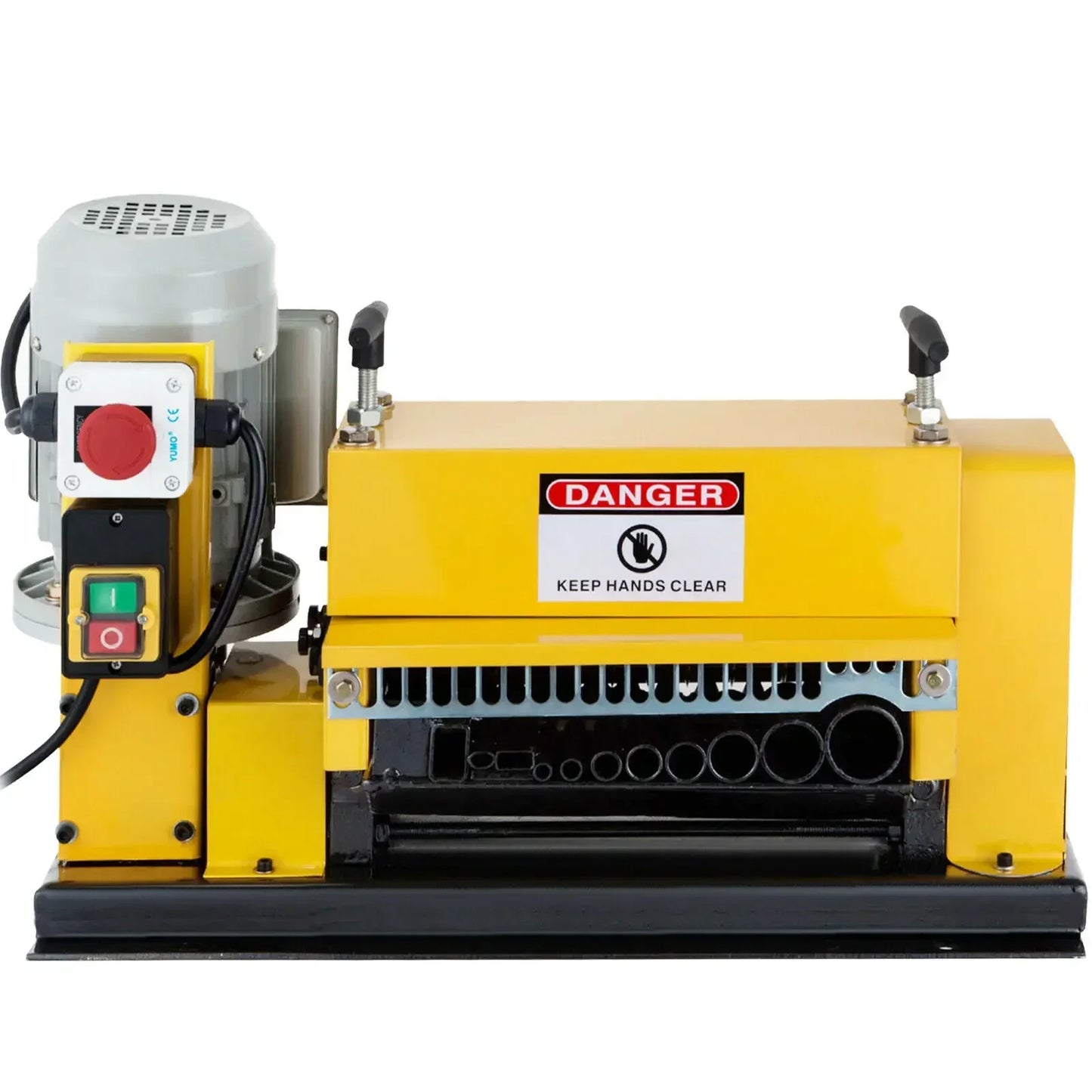 Draadstripmachine - Elektrisch Koperdraad - Strippen Machine - 1 mm-38 mm - 370W - Automatische Kabelstripper - Aluminium Behuizing - 10 Messen - 11 Invoergaten - voor het Strippen van Koperdraad - Geel