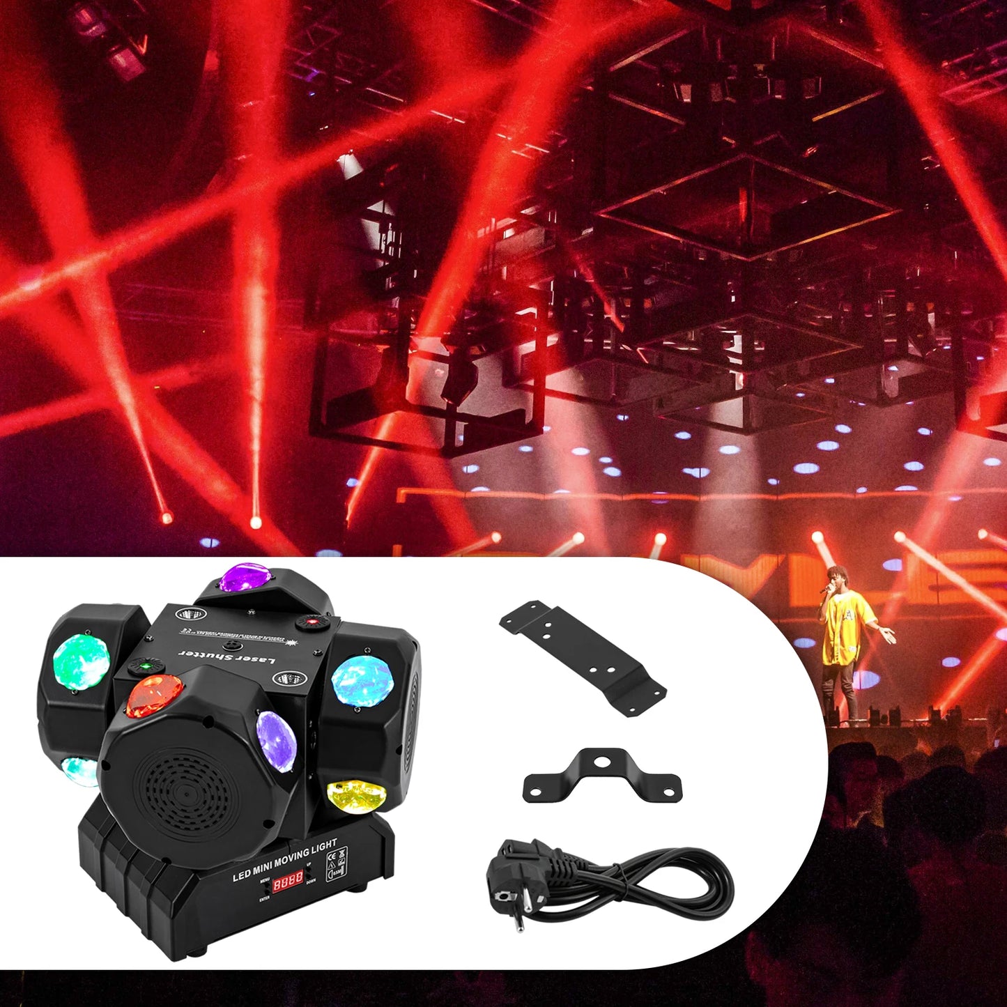 Party Verlichting – Event Lamp – Bewegende Hoofdspot – Sfeerverlichting – Lichtshow – 12x 10W CREE LED – 360° Draaibaar