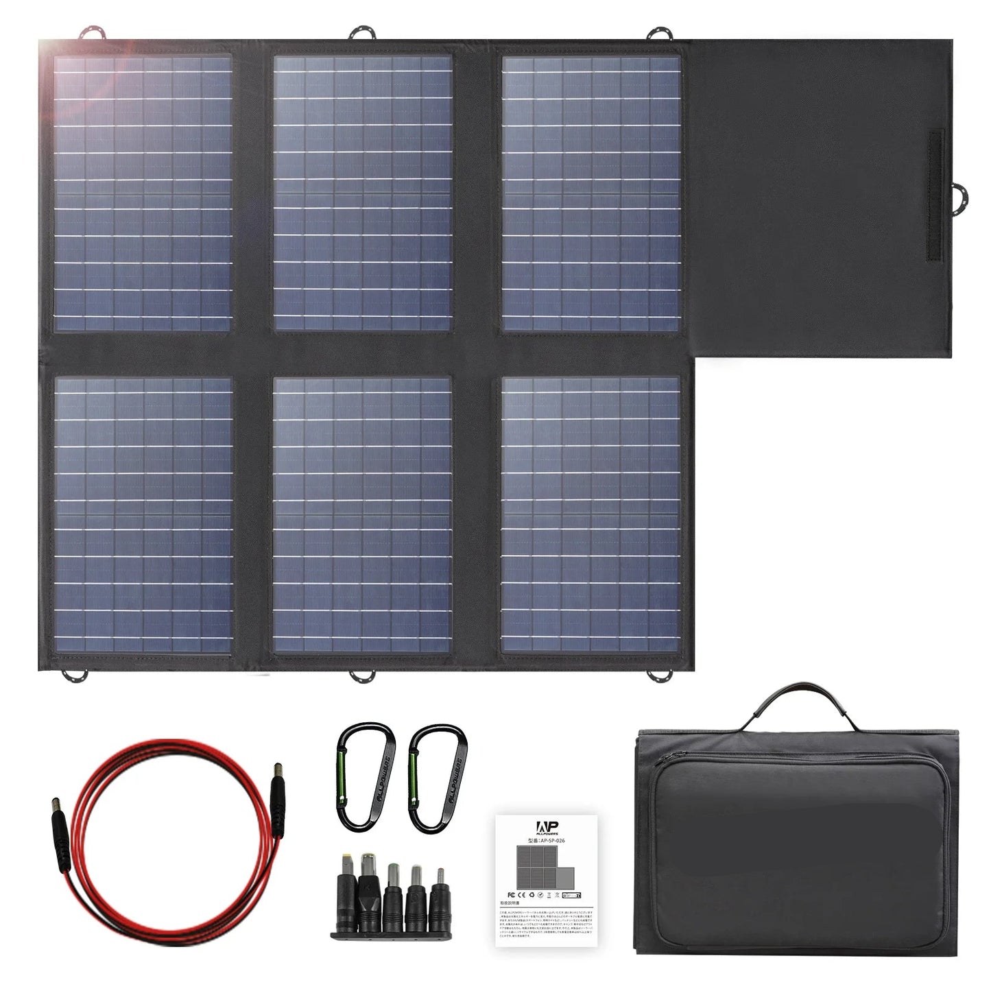 Zonnepanelen - Zonnepaneel - Opvouwbaar - Solar Panel - Waterdicht IP67 - Draagbare Solar Lader met USB-C, USB-A en 18V DC voor Powerstations, Camping en Outdoor - QUORE