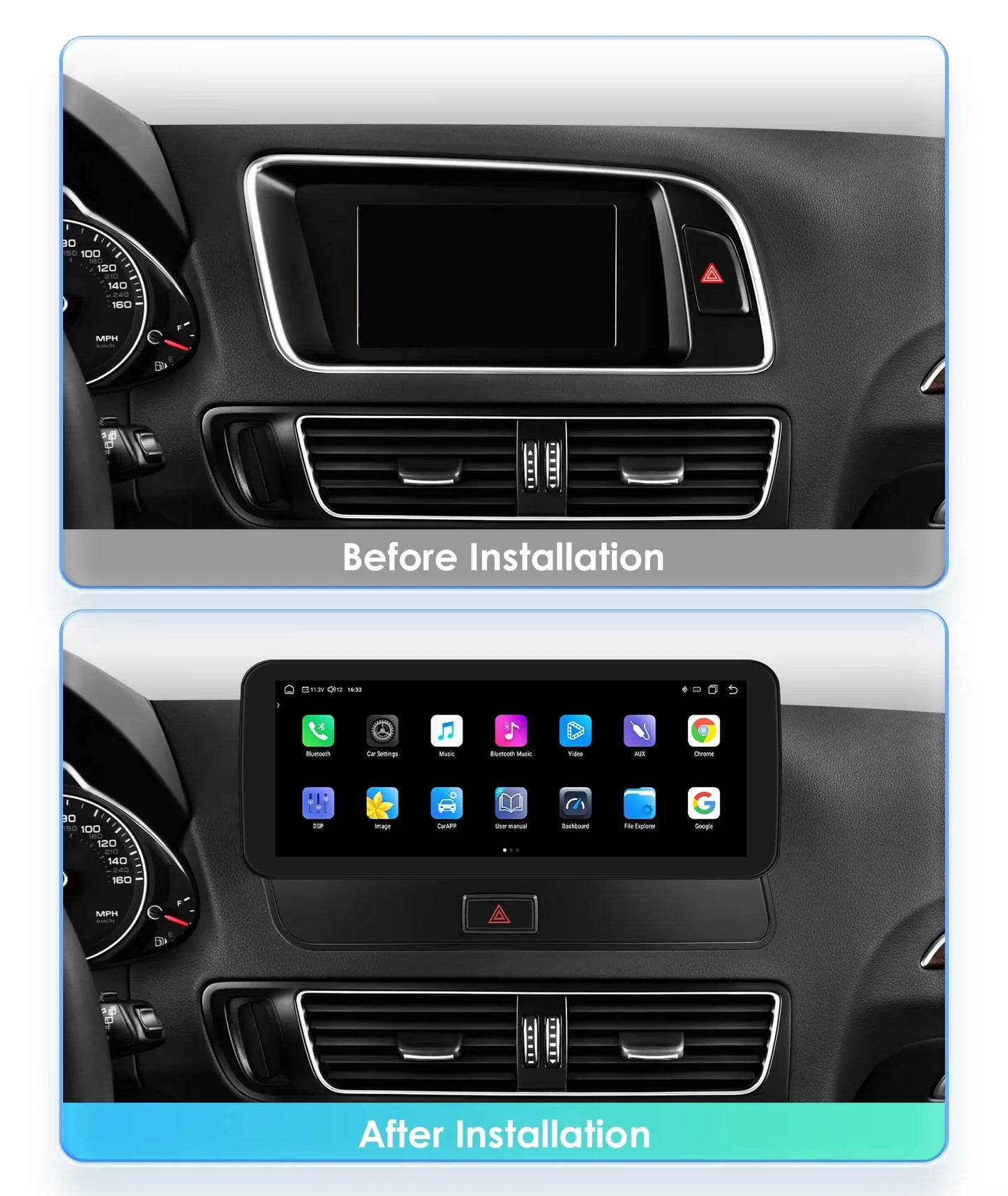 Hizpo AI Voice WIFI 4G-LTE Android 14Car Radio for Audi Q5 2009-2016 Multimedia Video Player GPS 2din BT Autoradio