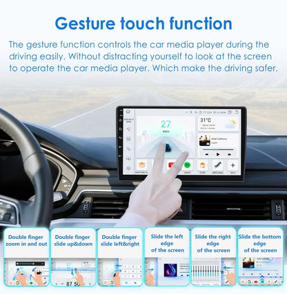 2-din Android Autoradio – Multimediaspeler – Navigatiesysteem – Touchscreen – Auto Stereo – 7-inch Display – GPS Navigatie – CarPlay & Android Auto Support - QUORE