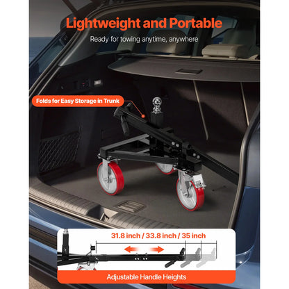 Trailer Dolly – Aanhanger Verplaatswagen – Trailer Versteller – Boot Dolly – Hoge Draagkracht Tot 1587 Kg – Verstelbare Hoogte 18/22 Inch
