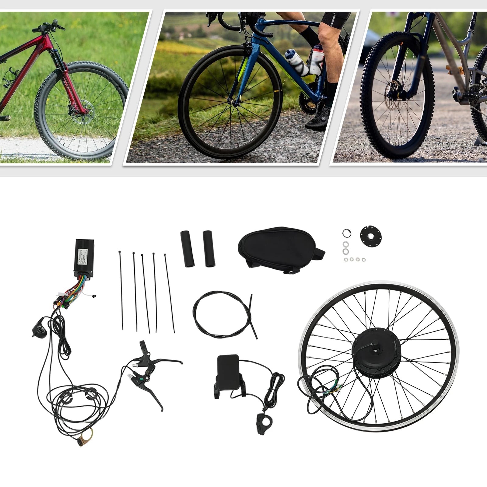 Elektrische Conversiekit – E-Bike Ombouwset – Fiets Motor – Trapondersteuning – 24 Inch Motorwiel – 500W Brushless Motor – Waterdichte Controller - QUORE