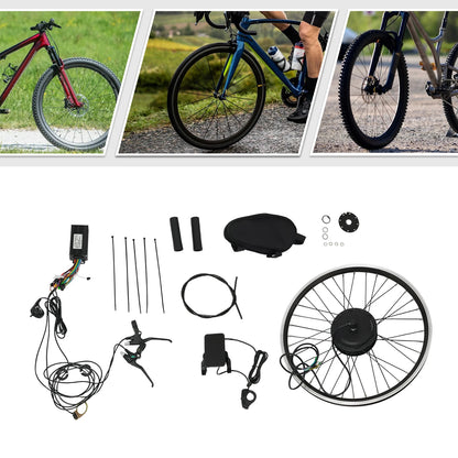Elektrische Conversiekit – E-Bike Ombouwset – Fiets Motor – Trapondersteuning – 24 Inch Motorwiel – 500W Brushless Motor – Waterdichte Controller - QUORE