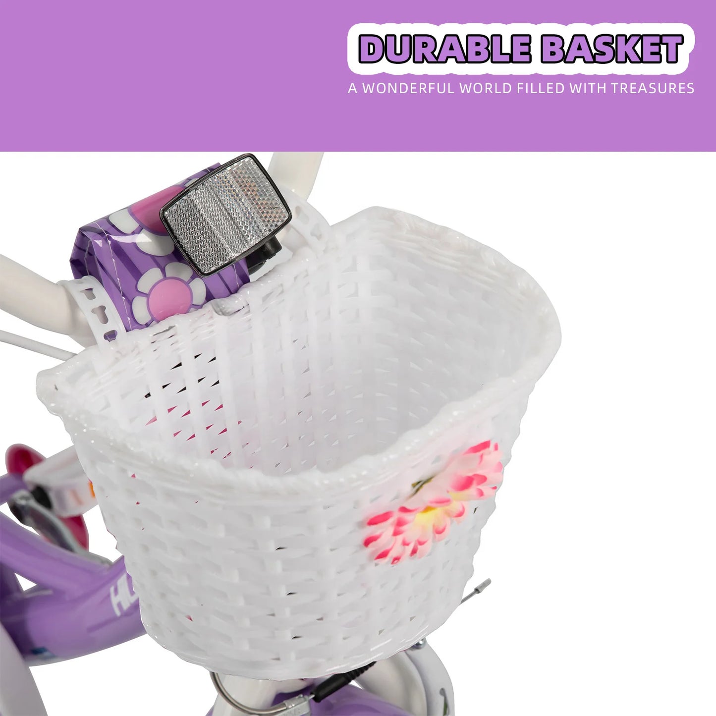 Kinderfiets - Kinderfietsen - Meisjesfiets - 12” - Beginnersfiets - Fiets met hulpwielen, Koolstofstaal - Binnen en buiten te gebruiken - Paars