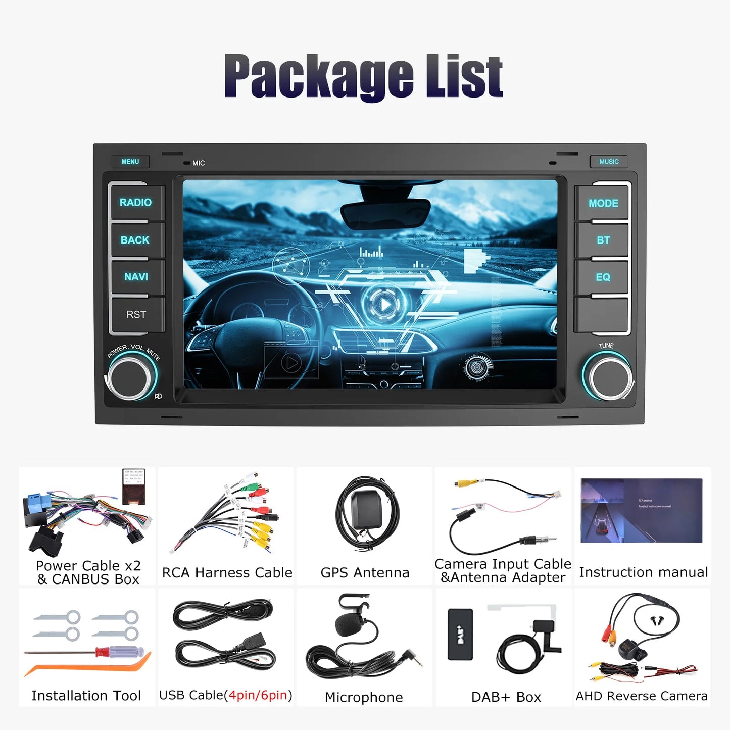 ESSGOO Android 15 Carplay Car Radio For Volkswagen  VW Touareg Transporter T5 Multivan Car Radio Multimedia Player GPS WiFi RDS
