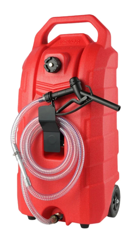 Jerrycan - Draagbare brandstoftank - Draagbare brandstofoliedoos - Gasopslagtank - met handoliepistoolaansluiting - Antistatisch - voor boot jachtmotor marine buitenboordmotor - Rood - QUORE
