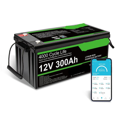 LiFePO4 Accu – 12V Batterij – Lithium Accu – Camper Accu – Boot Accu – 300Ah Capaciteit – 4000+ Laadcycli
