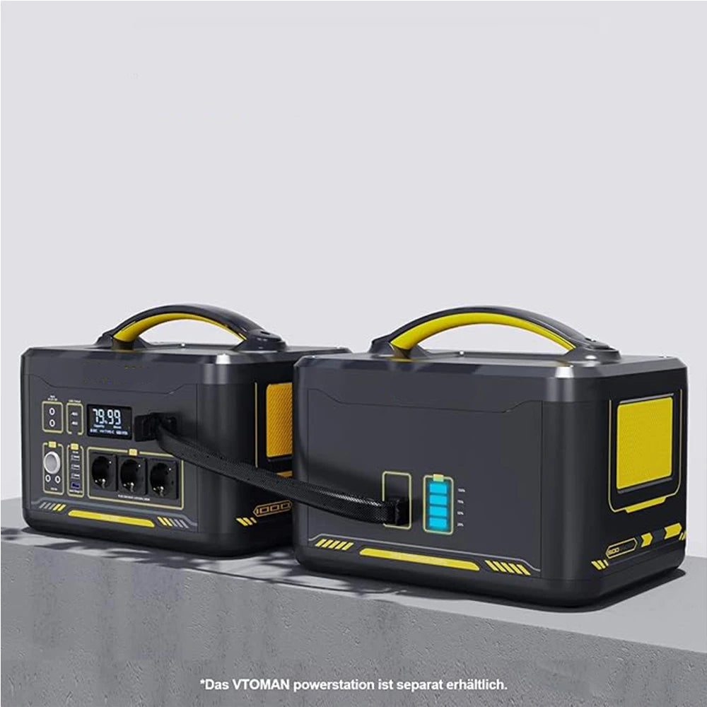 Powerstation - Stroomgenerator - Mini-Generator - Draagbare - met extra batterij - 1548 Wh - LiFePO4 - 3500 mAh - -20°C to 55°C - voor Thuis - Tenten - Buiten - Kamperen - 36 x 27 x 28 cm - Zwart/Geel