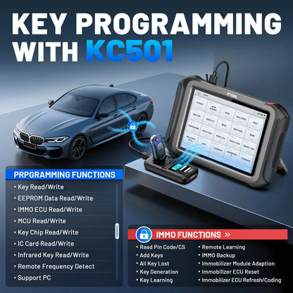 Auto Diagnoseapparaat – OBD2 Scanner – Diagnosetool – Sleutelprogrammering – ECU Programmer – Draadloze Wifi Connectiviteit – 42+ Onderhoudsdiensten - QUORE