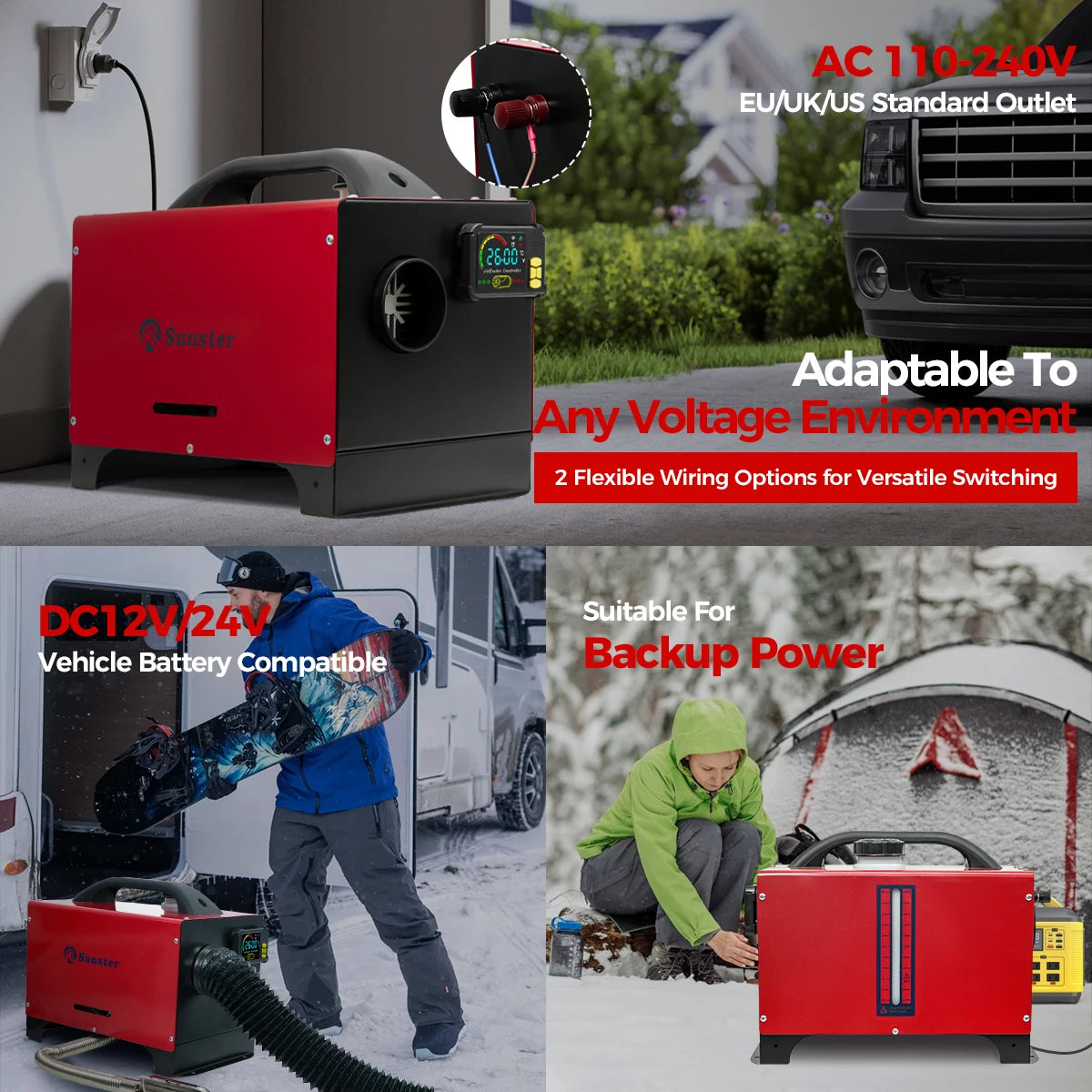 Dieselverwarmer – Camperverwarmer – Bootverwarmer – Garageverwarmer – 8 kW Vermogen – Bluetooth Bediening – Laag Brandstofverbruik