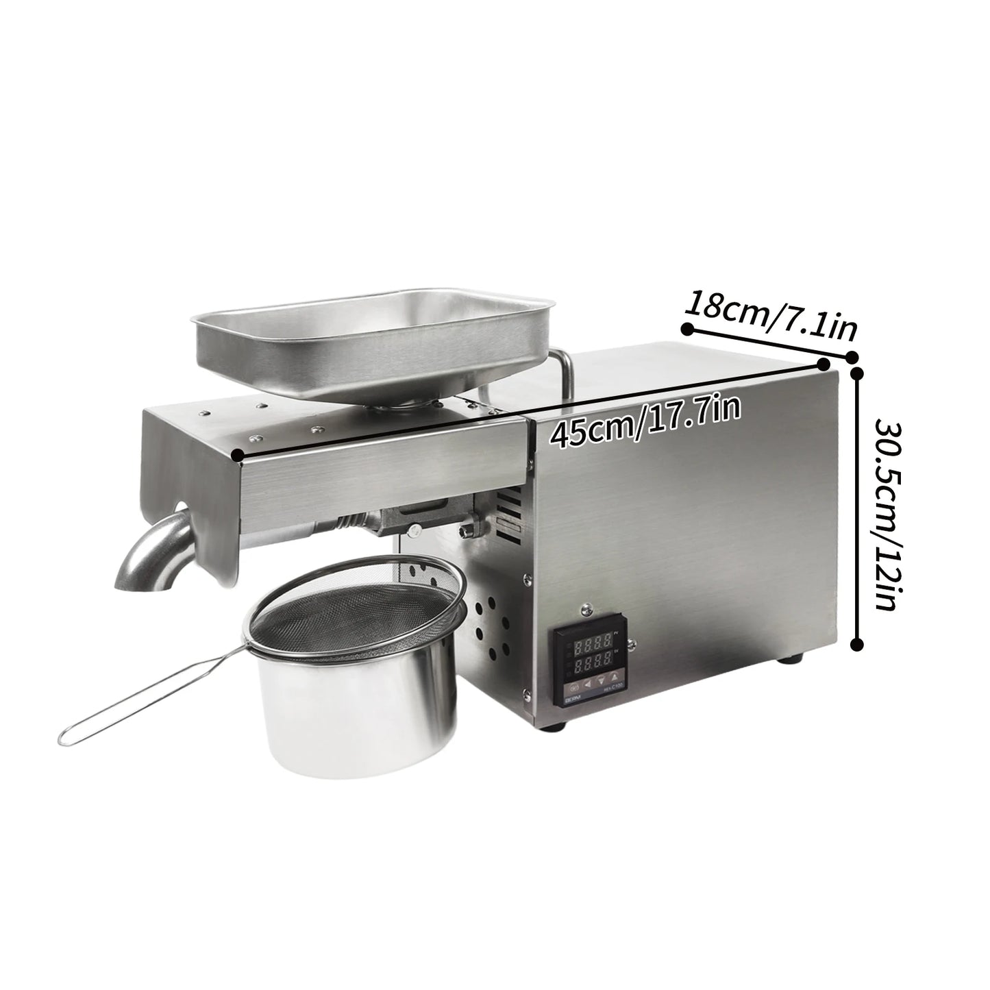 Oliepers – Oliepersmachine – Olie Extractor – Zaden Persmachine – Noten Pers – Digitale Temperatuurregeling – 610W Motor - QUORE