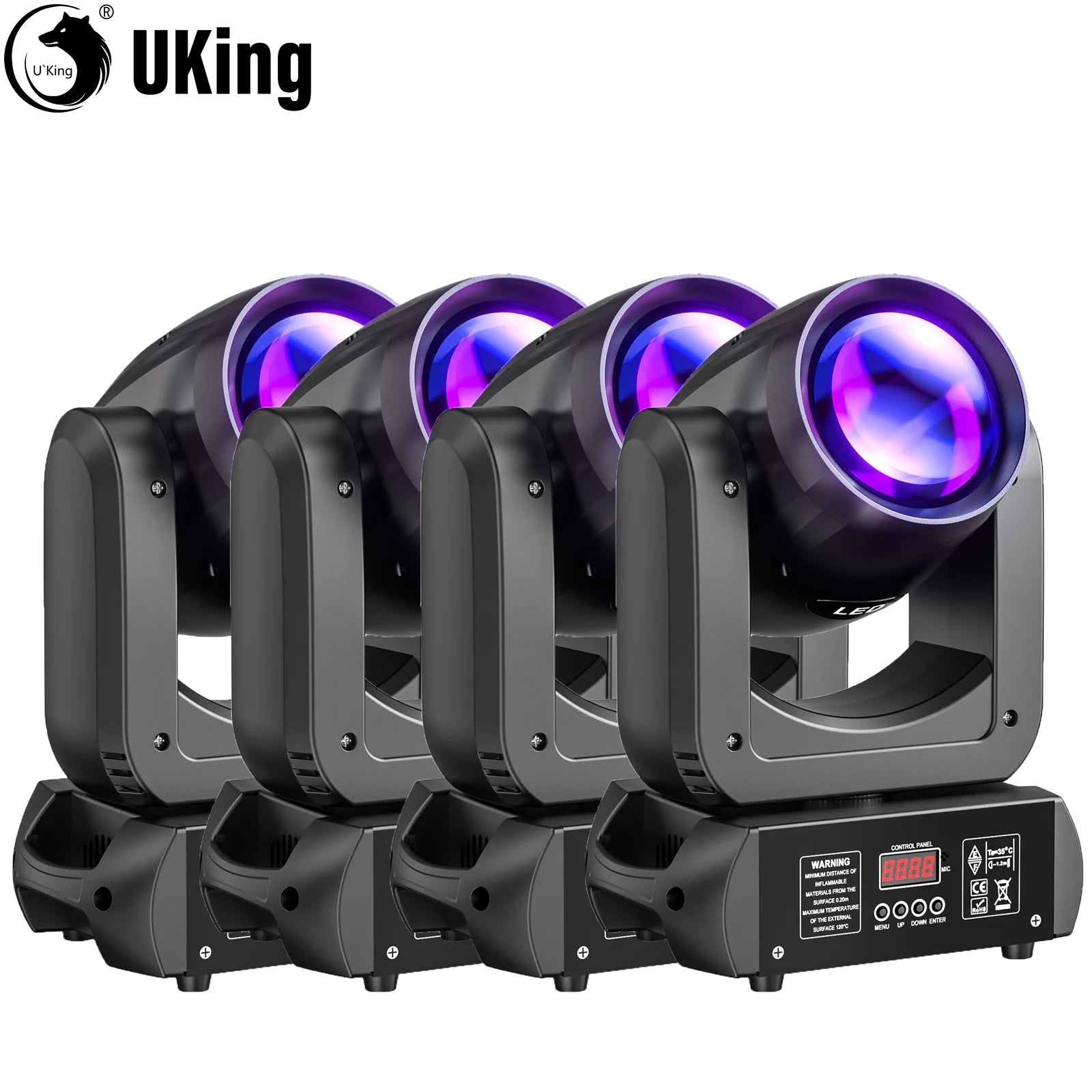 Moving Head Lampen Set – Podiumverlichting – DJ Verlichting – Beam Lampen – Stage Lights – 4 Stuks EU Stekker – 150W COB LED – DMX512 Controle - QUORE