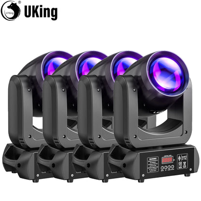Moving Head Lampen Set – Podiumverlichting – DJ Verlichting – Beam Lampen – Stage Lights – 4 Stuks EU Stekker – 150W COB LED – DMX512 Controle - QUORE