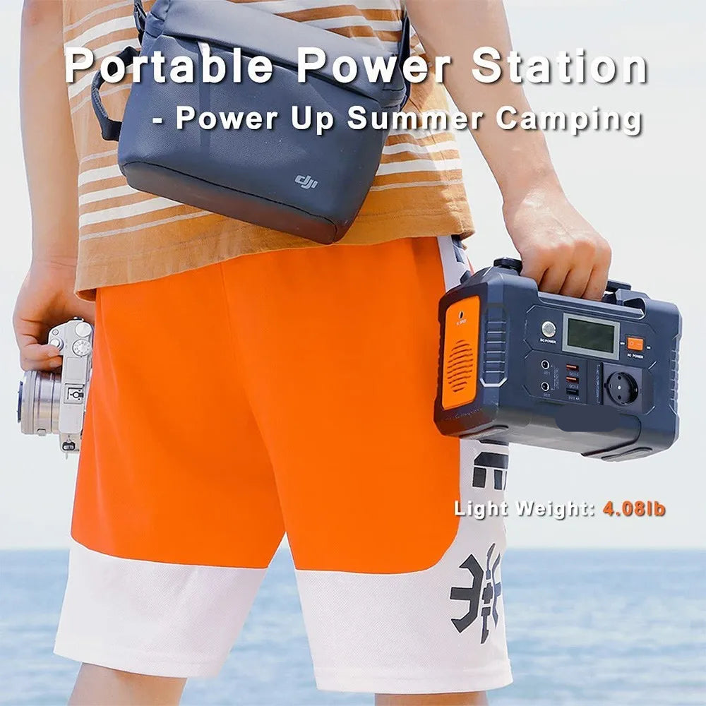 Powerstation - Stroomgenerator - Powerbank -  Aggregaat - 200W - Draagbare - met 151Wh Lithium Batterij - 1x Pure Sine Wave AC220V Output -  Voor Kamperen, Van en RV Gebruik - Noodstroombron