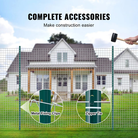 Fence Posts - Pole - Pasture Post - Pasture Fence - Forest Fence - Forest Fence - Garden Fence - Heavy Duty Metal - 7 Inch - for for Garden Garden Lawn Farms &amp; Outdoors Wire Fence - Pack of 10