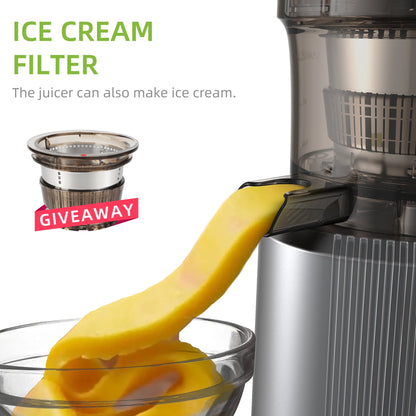 Slowjuicer - Juicer - Juice Maker - Sapcentrifuge - Sapcentrifuges Groenten en Fruit - 200W – 75mm Vulopening – Langzaam Masticerend