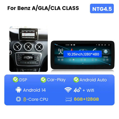 Carplay Autoradio – Multimediaspeler – Navigatiesysteem – Touchscreen – Android Autoradio – 10,25 Inch Scherm – Android 14 OS – GPS Ingebouwd