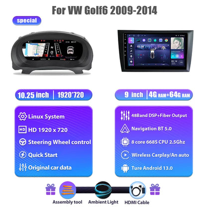 Digitaal Dashboard – LCD Dashboard – Instrumentenpaneel – Auto Cockpit – Cluster – 12,3 Inch HD IPS Scherm – Snelle Linux 1,5 GHz Processor – Plug & Play