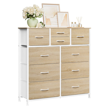 Opbergkast - Ladekast - Ladekastje - Ladenkastje - Ladenkast - Industrieel Stijl - Metaal Frame - voor Woonkamer - Slaapkamer en Hal - 8 Lades - Vintage Bruin Zwart