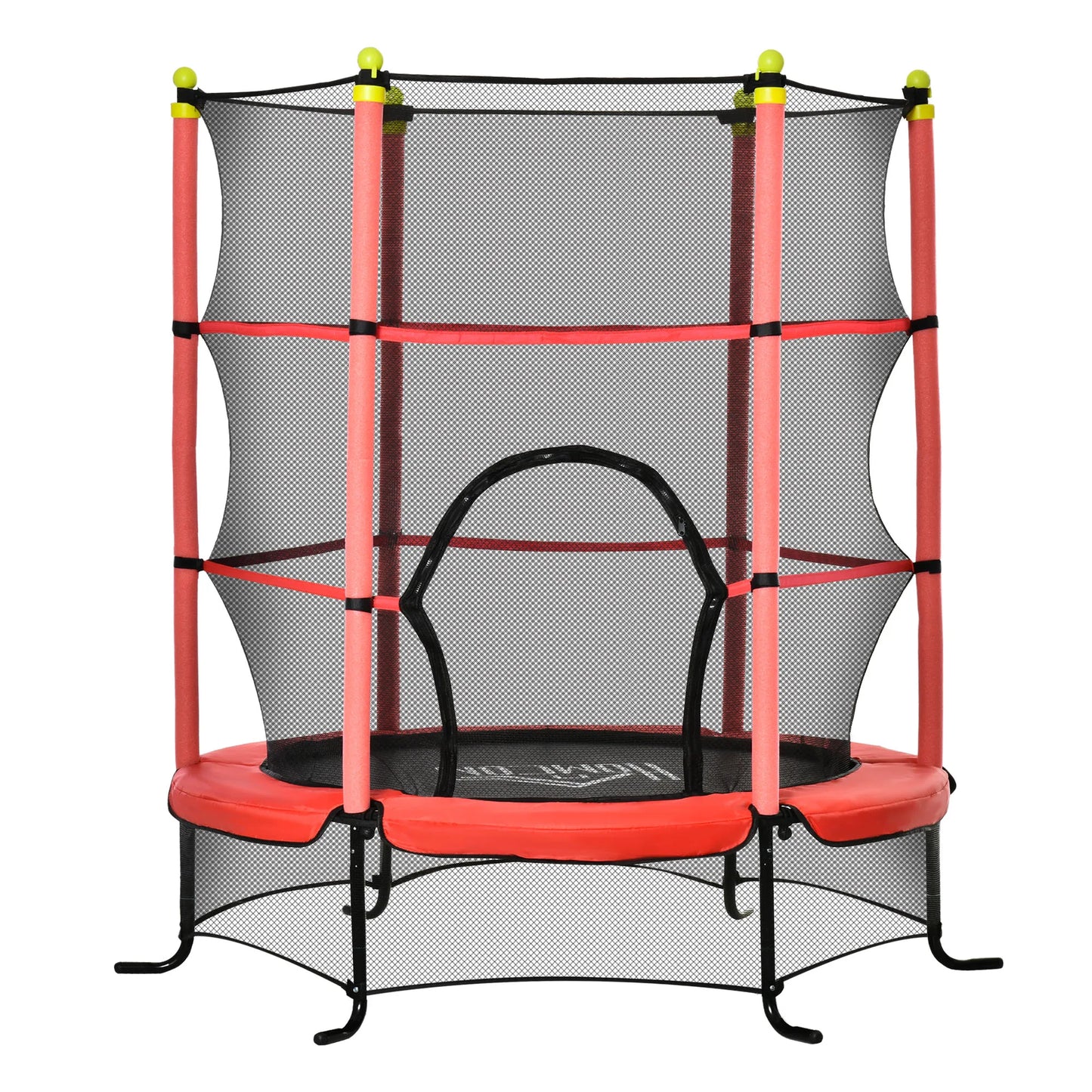 Kindertrek Trampoline Ø 110 cm - Safety Net - Springloos - Poeder - Coating - Steel - Outdoor - Indoor - 38 cm Hoogte
