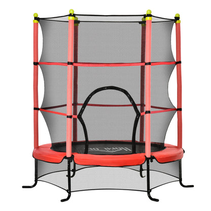 Kindertrek Trampoline Ø 110 cm - Safety Net - Springloos - Poeder - Coating - Steel - Outdoor - Indoor - 38 cm Hoogte