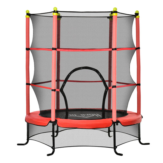 Kindertrek Trampoline Ø 110 cm - Safety Net - Springloos - Poeder - Coating - Steel - Outdoor - Indoor - 38 cm Hoogte