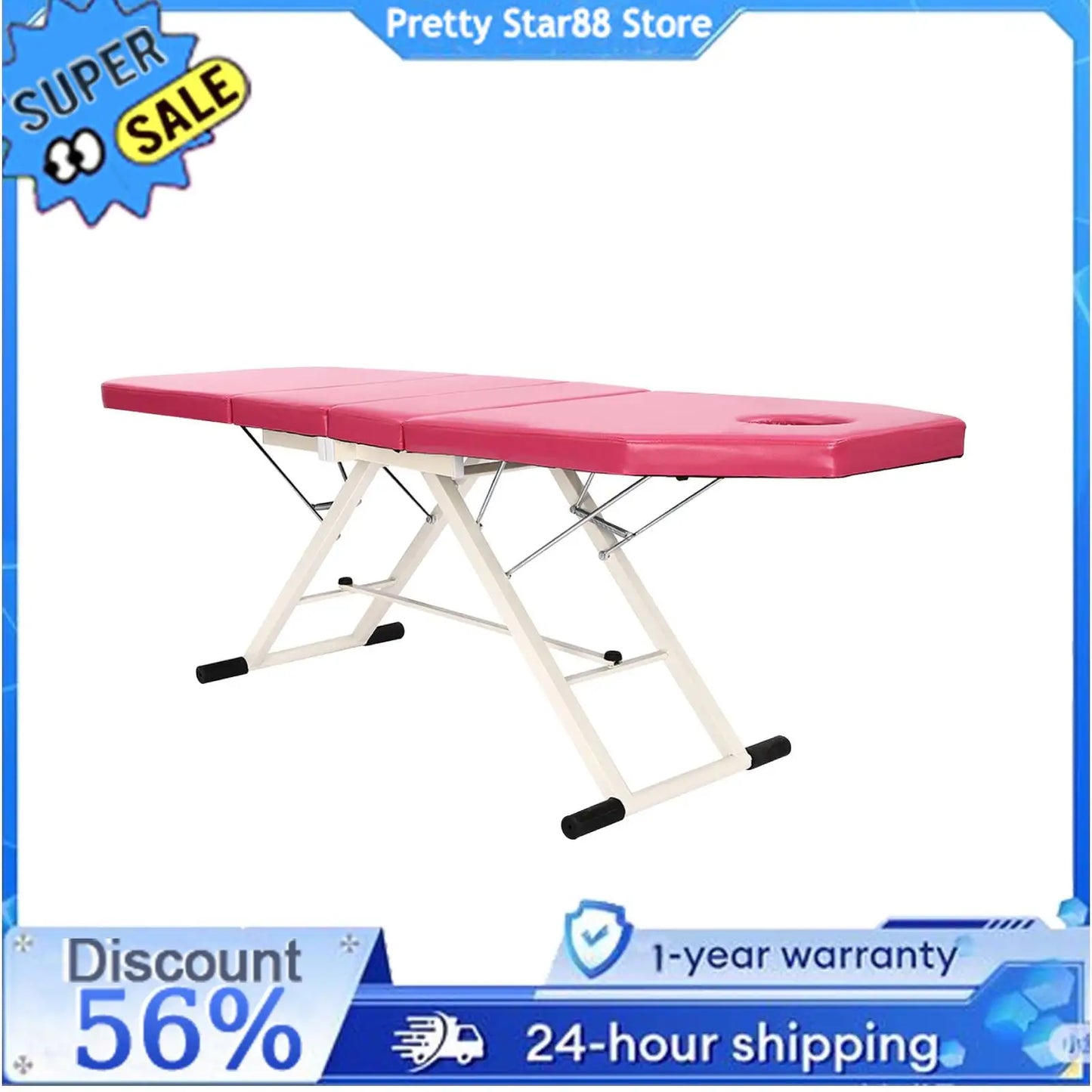 Massagetafel – Vouwbare Tafel – Massagebank – Behandelingstafel – Salonbank – Wit – Water- en Oliebestendig PU – Verstelbare Rugleuning & Antislipvoeten