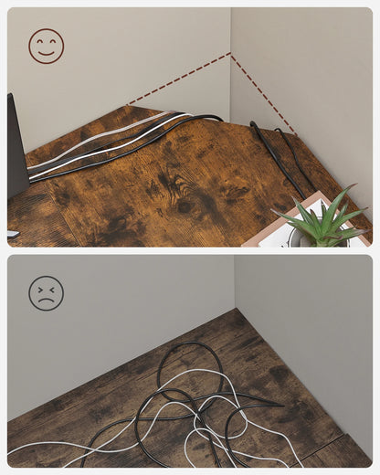 Computer Bureau - L-Vorm - Hoekbureau - Gaming Tafel - Computer Tafel - 138x138x76cm - Stabiel Bureau - Verstelbare Poten - 2 Open Planken - Broen - QUORE