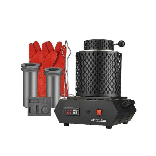 Vevor - Goud smeltoven - Elektrische Smeltoven - 1350W - 2102℉ - Thermoregulatie - Oven Metalen - Tin - zilver - Goud Smelten - Soldeerpot - Zwart