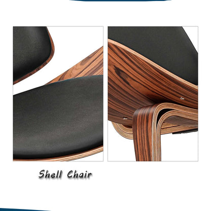 Lounge Chair - Fauteuil - Relaxstoel - Leesstoel - Nordic Solid Wood - Modern Design – Comfortabel & Stijlvol voor Woonkamer - Black Walnut