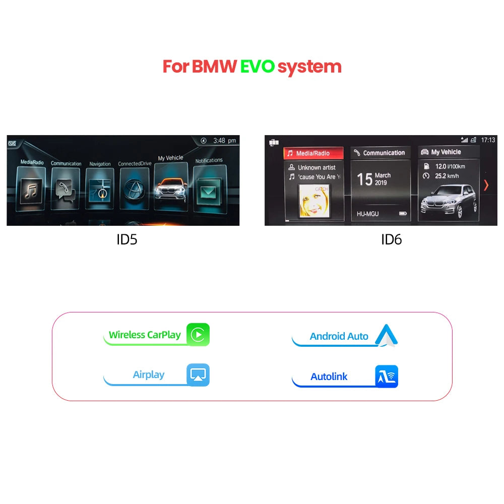Draadloze CarPlay Module – Android Auto Interface – Smartphone Koppeling – Bluetooth Adapter – Mirror Link Voor BMW NBT EVO – Plug & Play Installatie – Veilig Handsfree Bellen