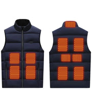 Heating Jacket - Heated Bodywarmer - Heated Clothing - USB Electric Self-Heating Vest - Unisex Heated Jacket - Rechargeable - Heating Heated Clothing - Hunting Ski - Size XXL - Blue