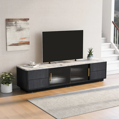 TV-Meubel – Tv-Kast – Mediameubel – Tv-Stand – Voor Televisies Tot 70 Inch – Marmeren Blad – Kabelmanagement