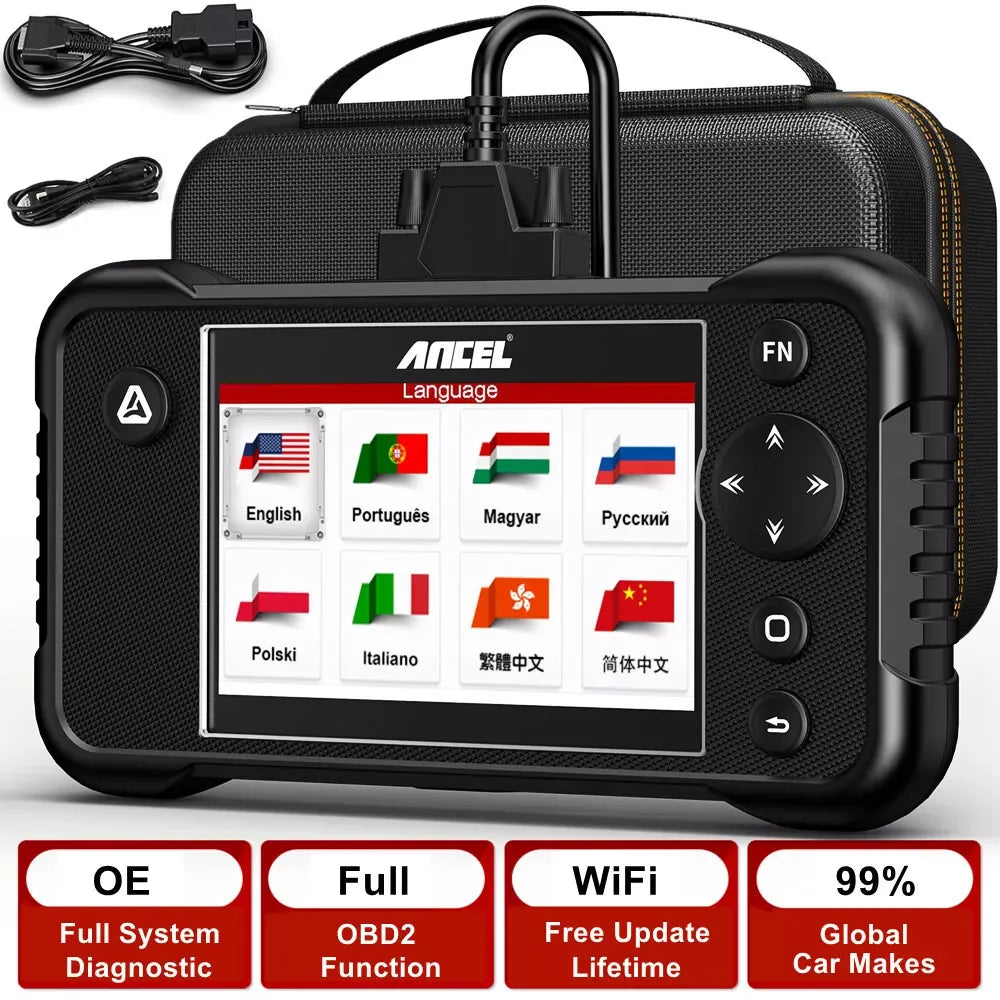 OBD2 Diagnose Tool – Auto Scanner – Foutcode Lezer – Systeemdiagnose – Live Data – Waarschuwingslampjes Reset – Meertalige Ondersteuning