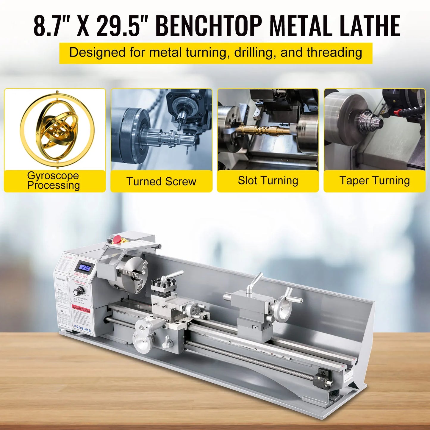 Mini Metaaldraaibank – Tafel Draaibank – Precisie Draaibank – Hobby Draaibank – Metalen Draaibank – 1100W Motor – Variabele Snelheid