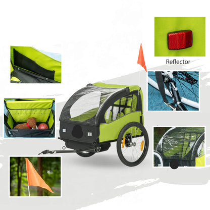 Fietskar voor Kinderen - Fietstrailer - Kinderfietskar - Fietsaanhanger - 2-Zits – 140x88x90 cm – Geschikt voor 18+ Maanden – Veilig & Comfortabel - Kids trailer voor twee personen - Rood - QUORE