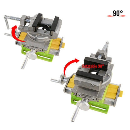 Bankschroef -  Bench Vice - Aluminiumlegering - 360 Graden Roterend - 2 in 1 Precisie Frees-Boorbankschroef - Groente - QUORE