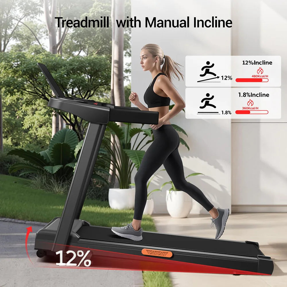 Loopband – Elektrische Loopband – Opvouwbare Loopband – Fitness Loopband – Hardloopband – Instelbare Helling 12% – 3.0 PK Motor & Ruim Loopvlak 97x40 cm - QUORE