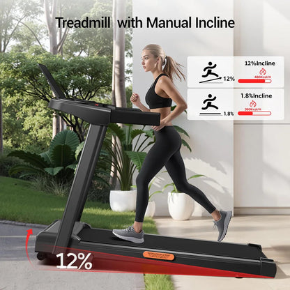 Loopband – Elektrische Loopband – Opvouwbare Loopband – Fitness Loopband – Hardloopband – Instelbare Helling 12% – 3.0 PK Motor & Ruim Loopvlak 97x40 cm - QUORE