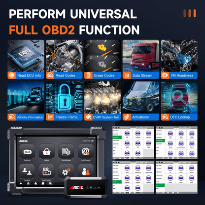 Professionele OBD2 Diagnosetool – Truck Scanner – Auto Diagnostiek – Zware Voertuig Scanner – Bluetooth Connectiviteit – 10,1 Inch Touchscreen – 6000 mAh Batterij
